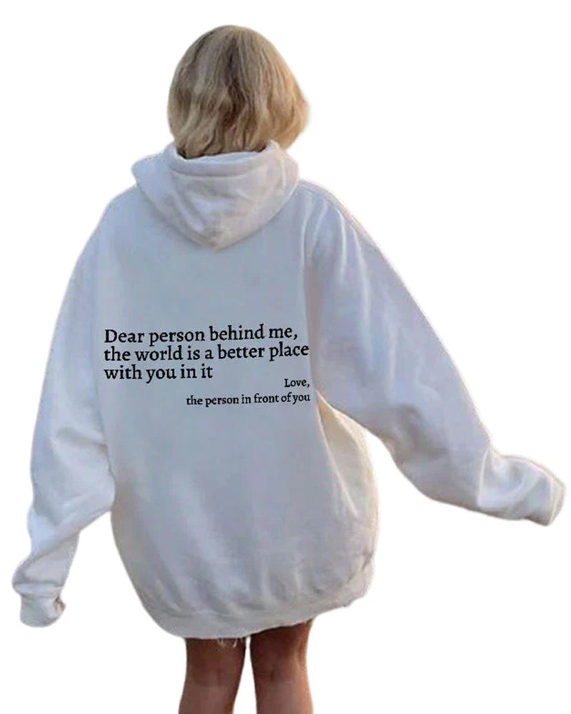 Dear Person Behind Me' Sweatshirt 2024 f/w hoodies spring