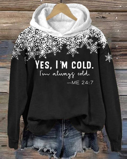 Women's Christmas I'm cold print hoodie 2024 f/w christmas hoodies & sweatshirts women's christmas