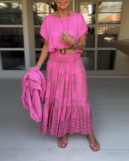 Bunter Patchwork-Faltenrock