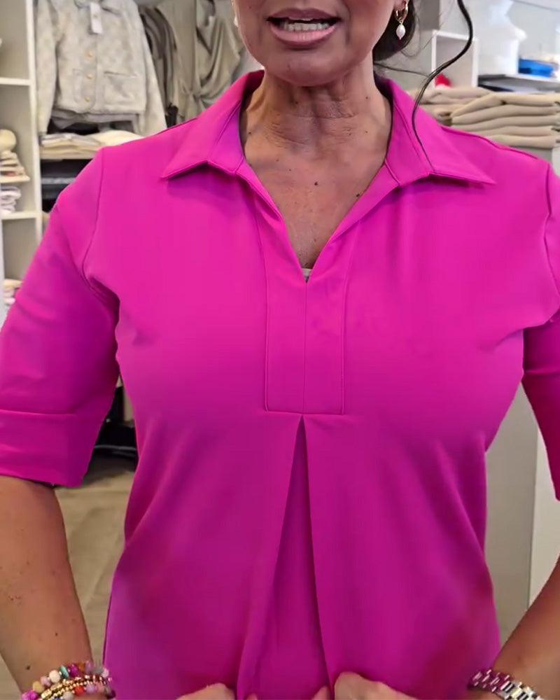 Abito casual tinta unita con risvolto