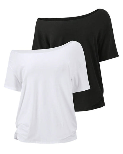 Women's Off-Shoulder Loose Fit Top 2-Piece Set