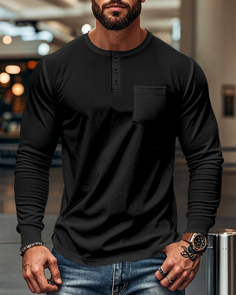 Breathable Pullover Long-Sleeved Men's Top