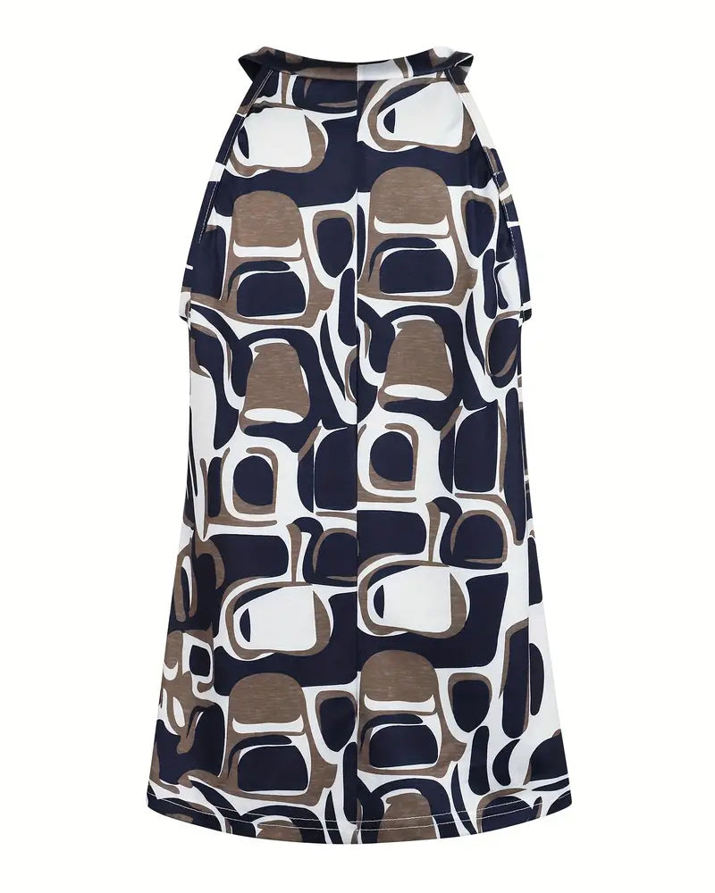 Modisches, lässiges, bedrucktes, ärmelloses Tanktop