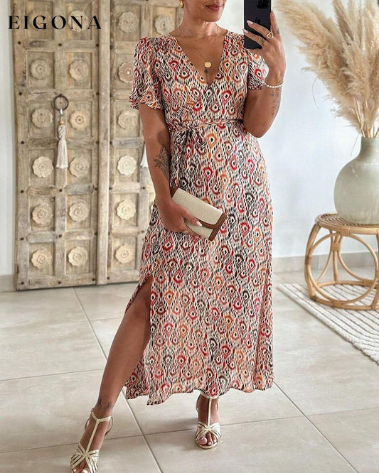 Deep V slit casual dress casual dresses summer