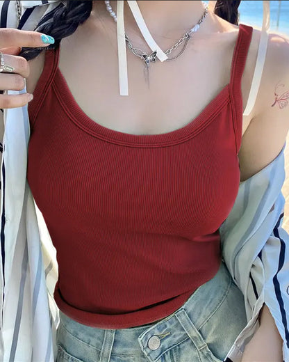 Einfarbiges Camisole mit integriertem BH