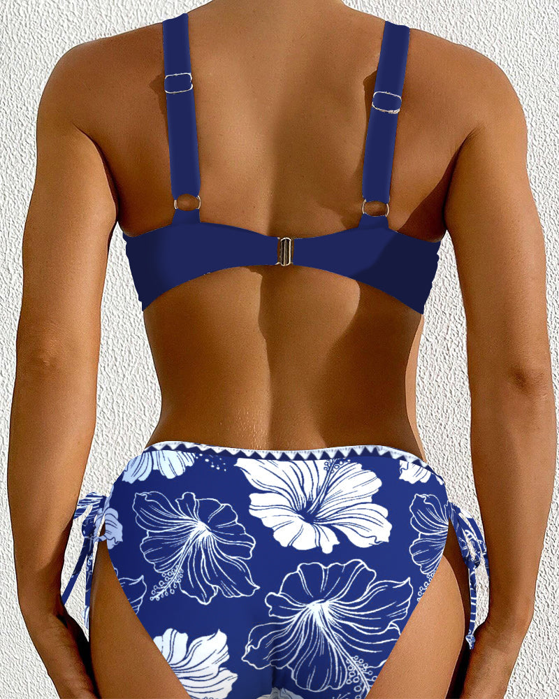 Costume da bagno bikini stampato a due pezzi