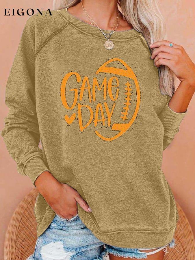 Football Season Printed Long-Sleeve Sweatshirt ball print