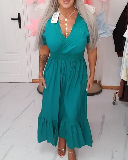 Elegant V-Neck A-Line Dress