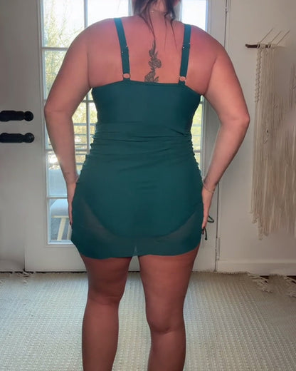 Sexy Mesh Vest One-Piece Swimsuit