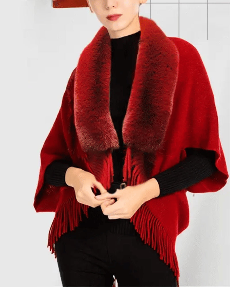 Fashionable Thick Fur Collar Scarf Cloak