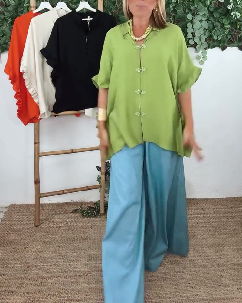 Hemd mit Reversknopf und Fledermausärmeln