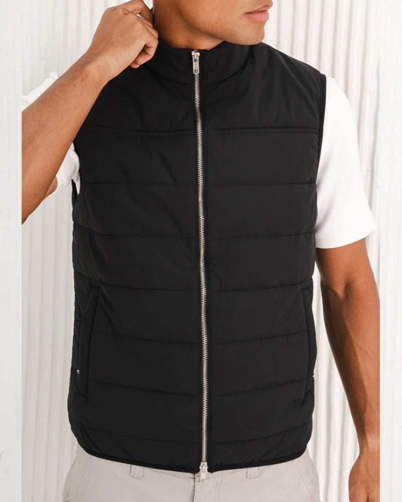 Men's Sleeveless Solid Color Casual Zipper Vest 2024 f/w coats man