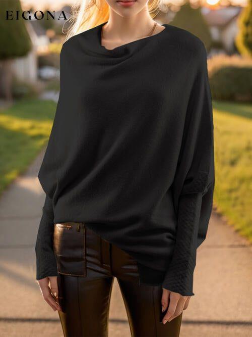 Texture Round Neck Long Sleeve Sweater clothes Ship From Overseas Y.X