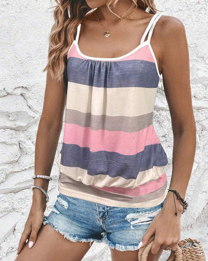 Striped Vest With Suspenders