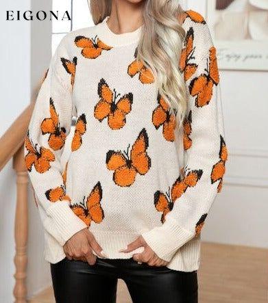 Butterfly Round Neck Long Sleeve Butterfly Sweater B&S Clothes Ship From Overseas Sweater sweaters Sweatshirt