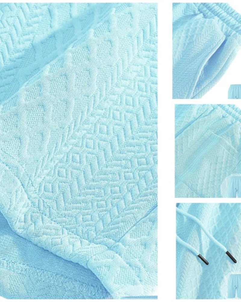 Men's Collared Short-Sleeve 2-Piece Set