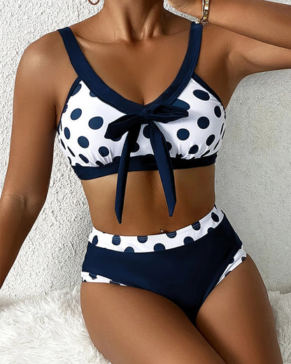 Lässiger zweiteiliger Bikini mit Polka Dot-Print