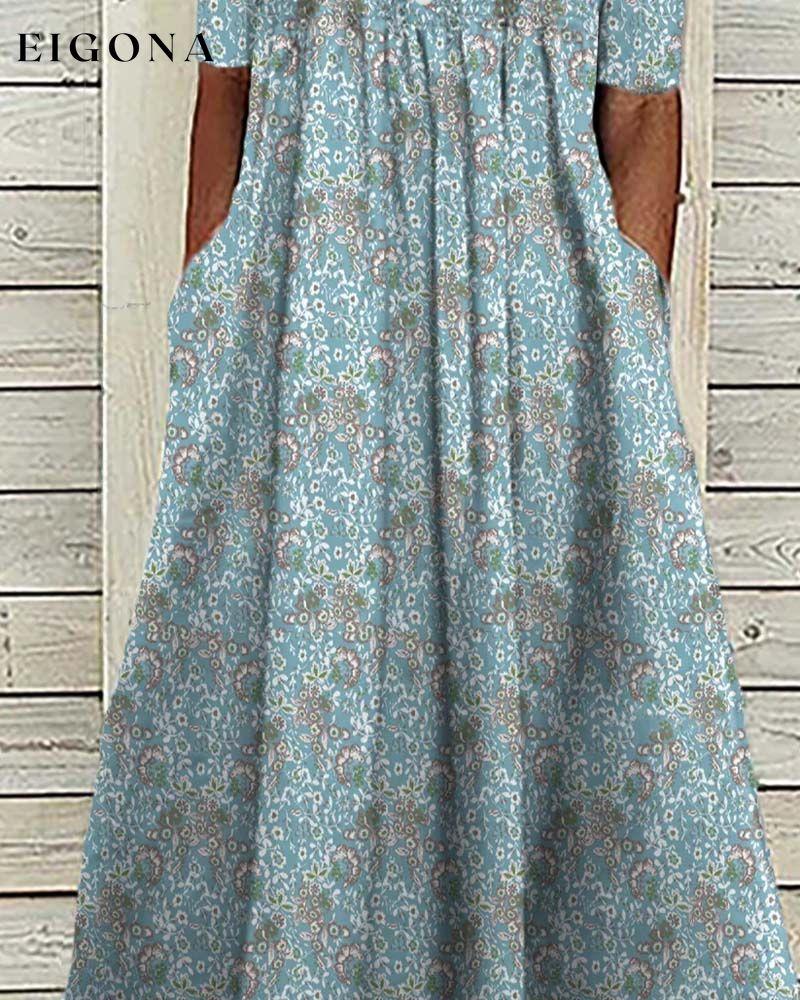 Elegant printed button-down dress casual dresses spring summer