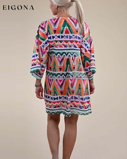 Colorblocked Loose Printed Dress casual dresses spring summer