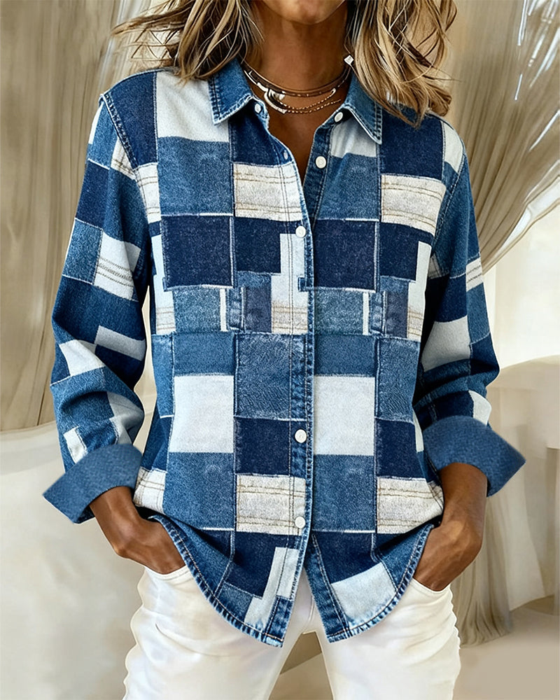 Lapel Stylish Long-Sleeved Shirt