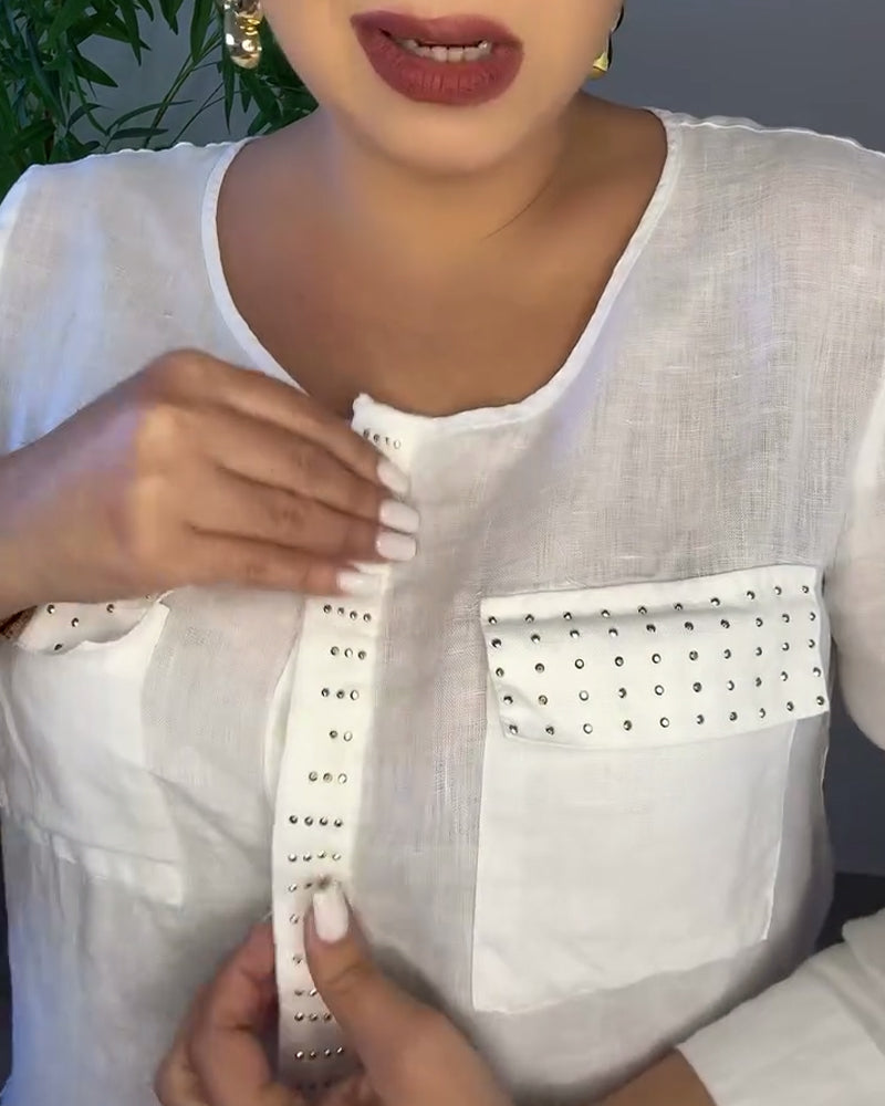 Langärmliges Hemd mit Fake-Tasche