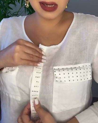 Langärmliges Hemd mit Fake-Tasche