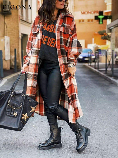 Fashion Long Sleeve Plaid Jacket top tops winter sale