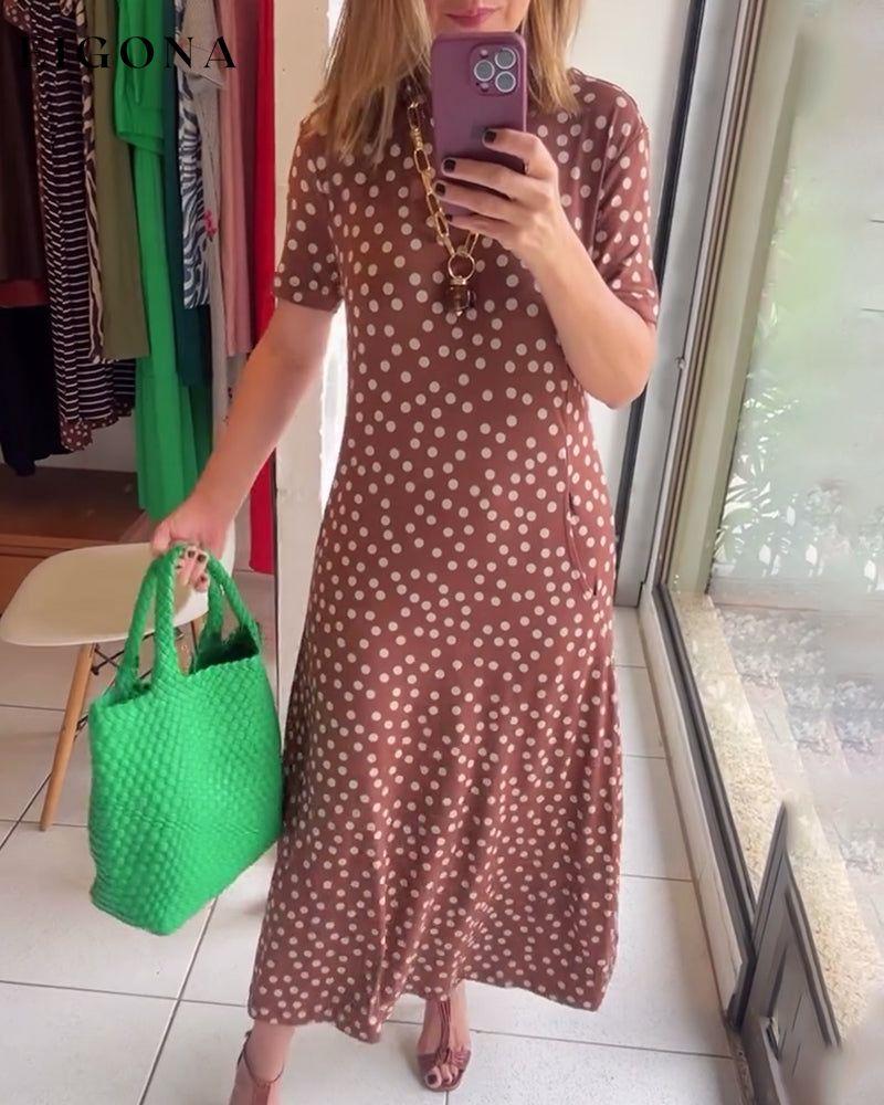 Elegant slim fit polka dot print dress casual dresses summer