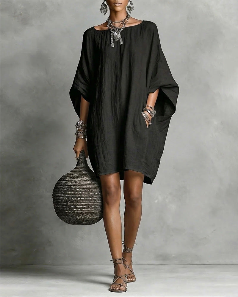 Loose Batwing Sleeve Plus Size Dress