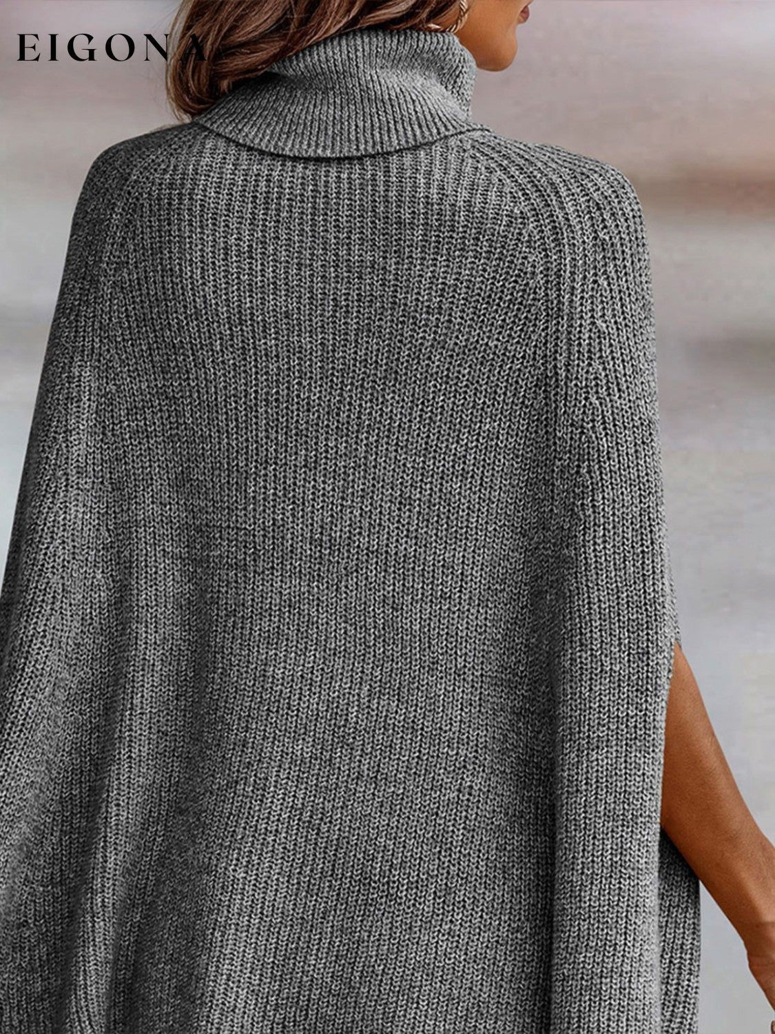 Turtleneck Dolman Sleeve Poncho Fashion Sweater clothes long sleeve Romantichut Ship From Overseas Shipping Delay 09/29/2023 - 10/04/2023 Sweater sweaters turtleneck