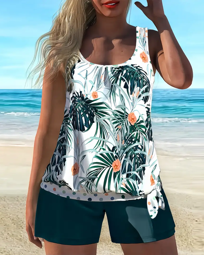 Leaf Print Resort Swimsuit