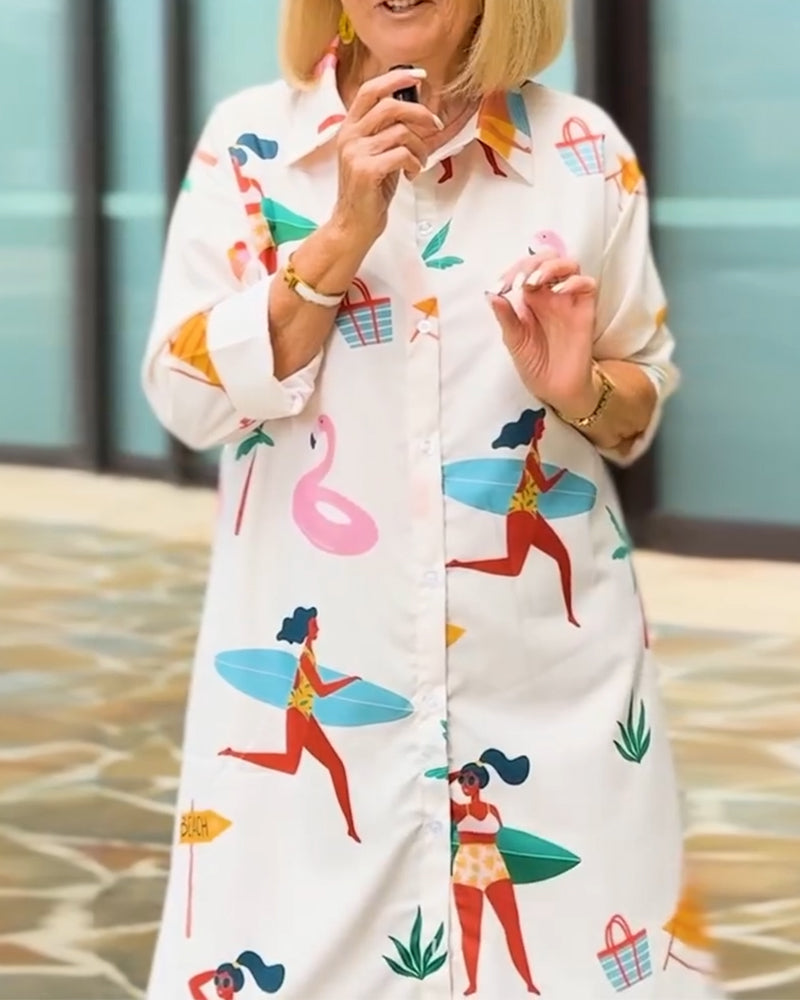 Kleid mit grafischem Reversdruck