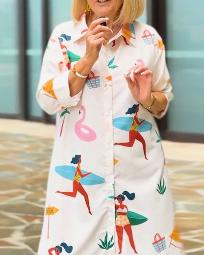 Kleid mit grafischem Reversdruck