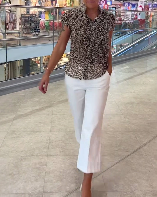 Leopard Print Casual Shirt