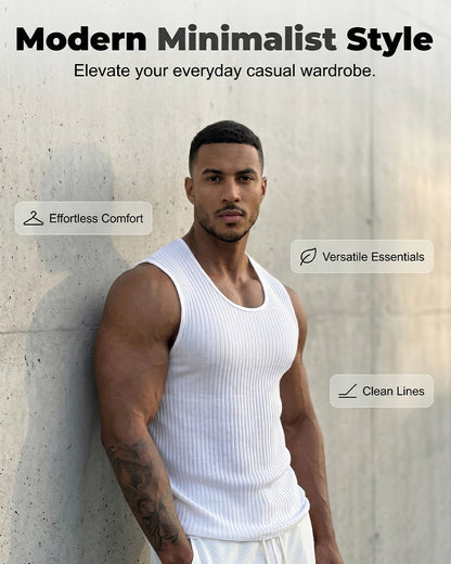 Solid Vertical-Stripe Tank Top