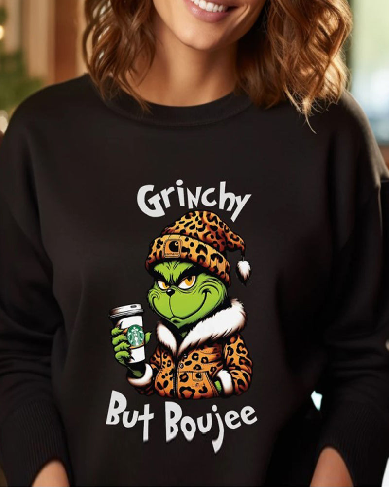 Grinchy but Boujee Christmas sweatshirt 2024 f/w christmas grinch sweatshirts