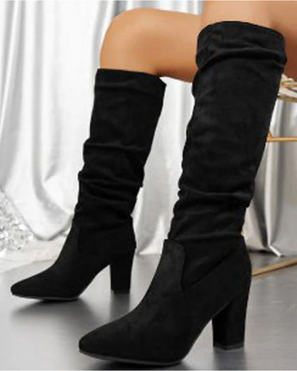 💥New Arrivals Now Hot Selling-Women’s Stylish Solid Color High Heel Boots