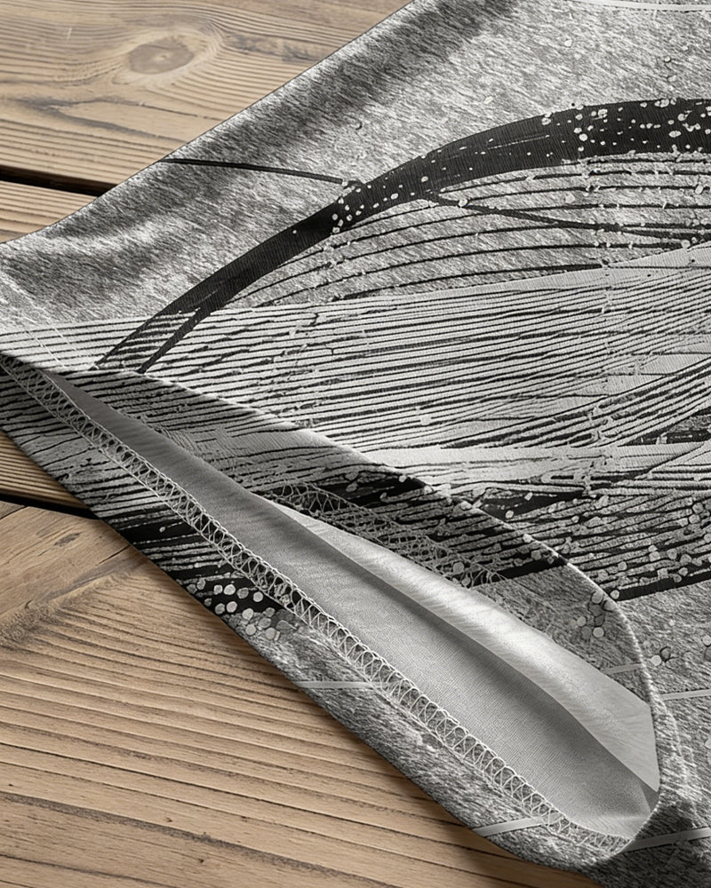 Irregular Long Sleeve Printed Top