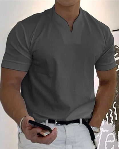 Men Gentlemans Business Short Sleeve Fitness T-shirt