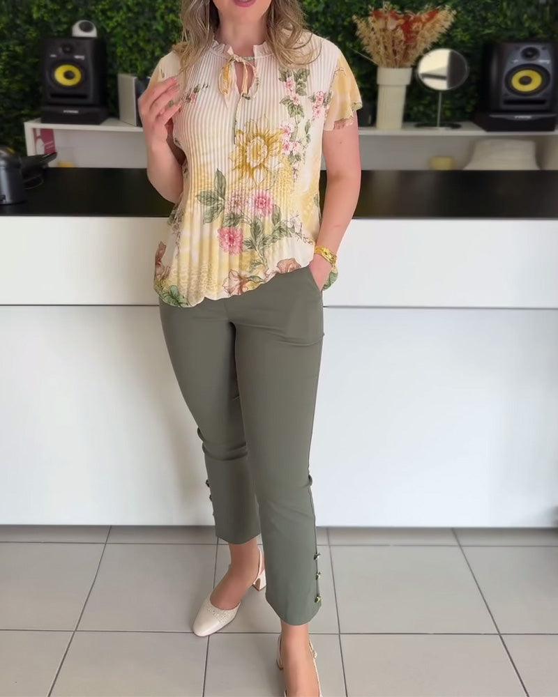 Bedruckte, stilvolle Bluse