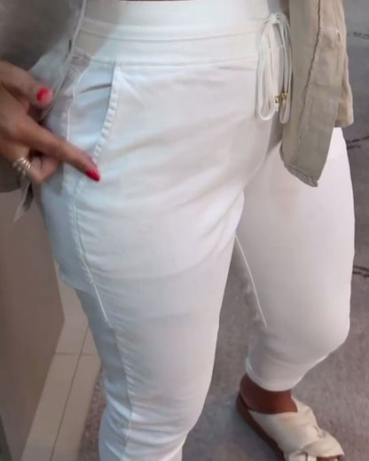 Pantaloni casual a matita con coulisse