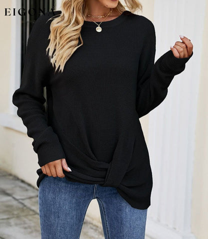 Twisted Round Neck Sweater clothes Drizzle long sleeve Ship From Overseas sweaters Sweatshirt