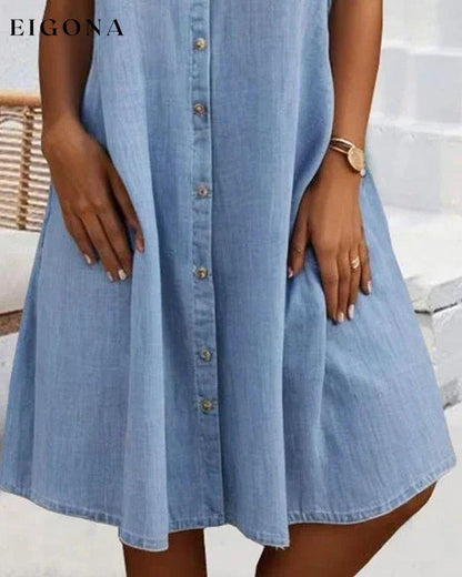 Short sleeve lapel solid button midi dress casual dresses spring summer