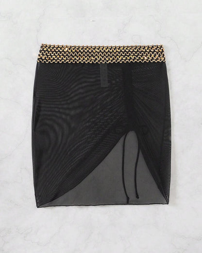 Sexy Swimsuit Cover Skirt Triangle Bottom