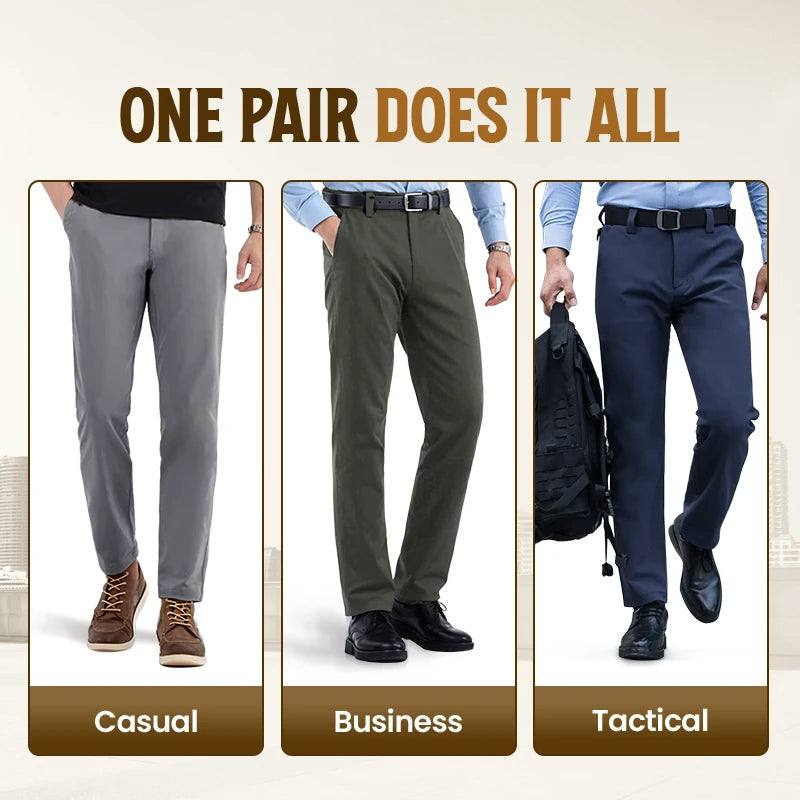 GlideActive – Active Khaki-Hose für Herren mit dehnbarem Bund