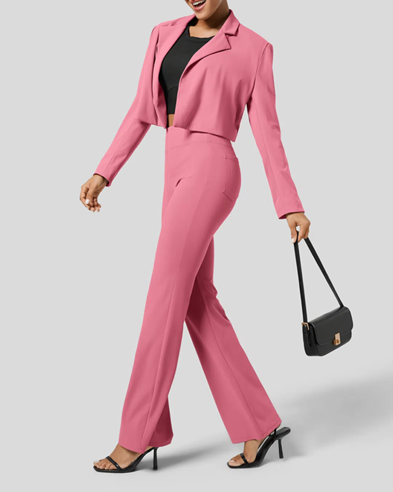 Tight Sports Solid Color Flared Pants