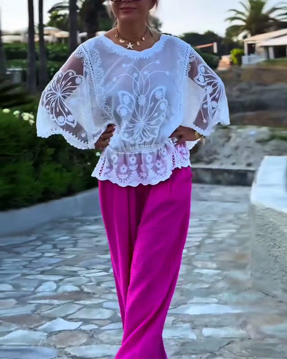 Einfarbige modische Bluse