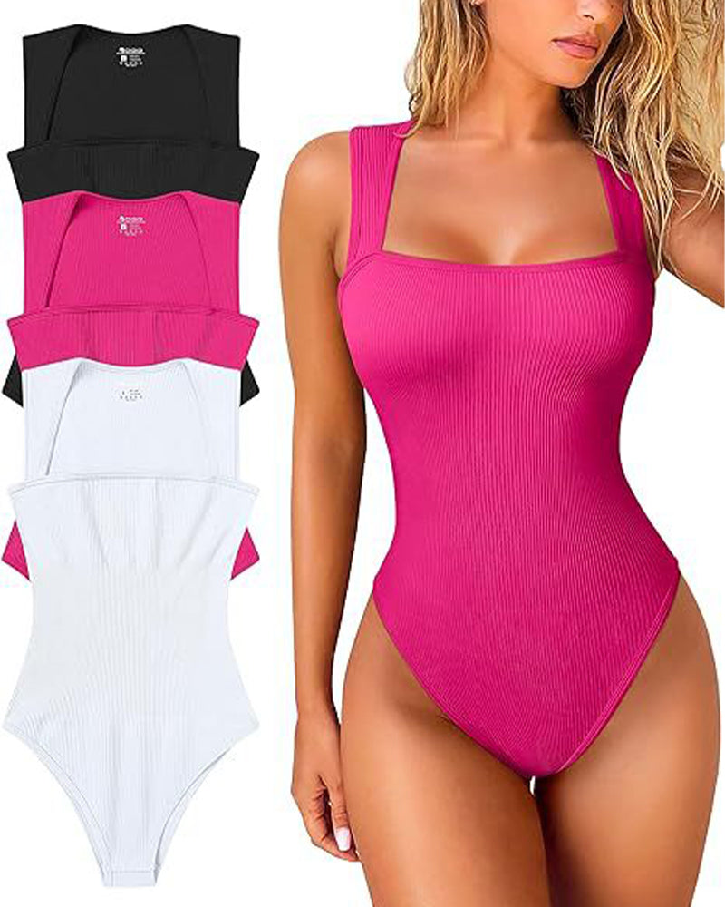 Solid color sleeveless tank bodysuit jumpsuits & rompers lingerie summer tank tops & camis