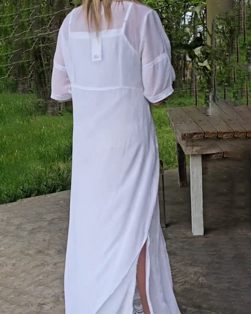 Elegant V-Neck Maxi Dress