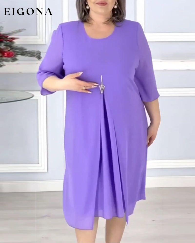 Women's solid color loose dress casual dresses spring summer